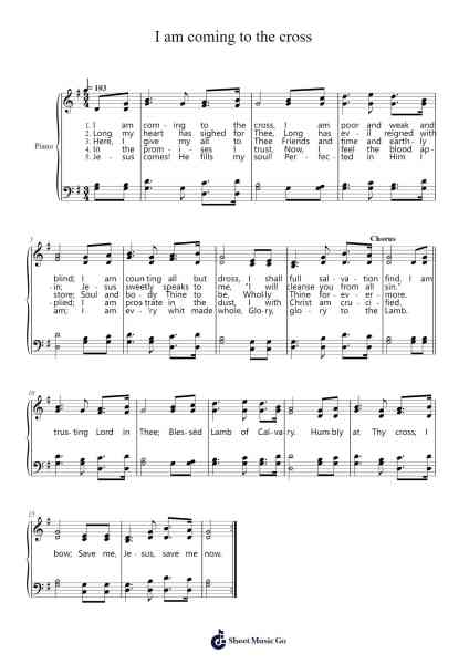 I am coming to the cross Sheet Music by William Gustavus Fischer-Arr.Cashshop