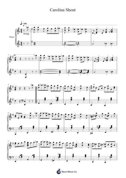 Carolina Shout Sheet Music by James P. Johnson-Arr.Cookecus Rorwood