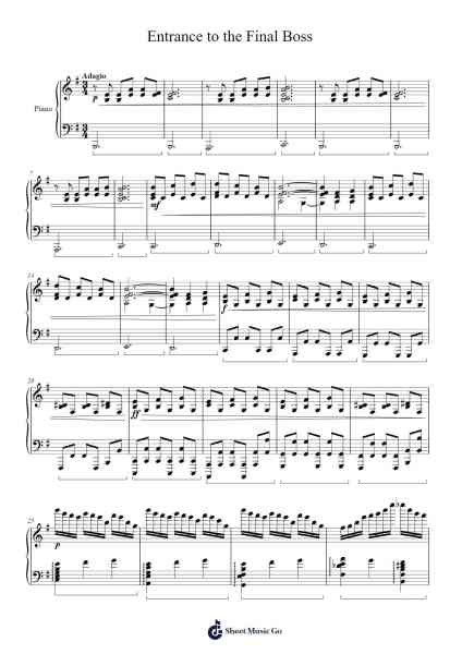 Entrance to the Final Boss Sheet Music by mielesgamesfa-Arr.Hearstjean