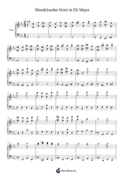Mendelssohn Octet in Eb Major Sheet Music by Eryn Galen-Arr.Warges Morestone