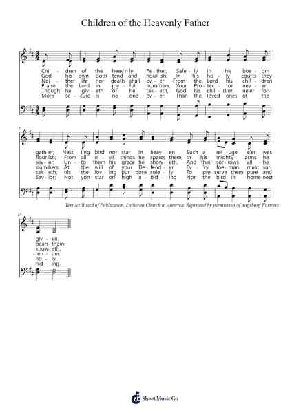 Children of the Heavenly Father Sheet Music by Traditional Swedish melody-Arr.Fasil Murseph