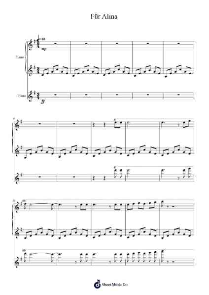 Für Alina Sheet Music by Burnsbeth Kepca-Arr.Keatssoll