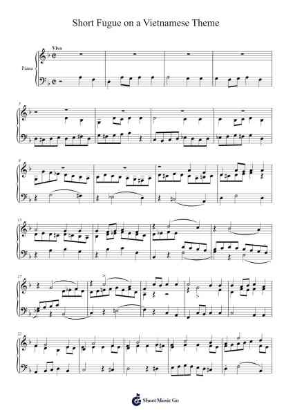 Short Fugue on a Vietnamese Theme Sheet Music by lkchemposer-Arr.Terfra Whitthune