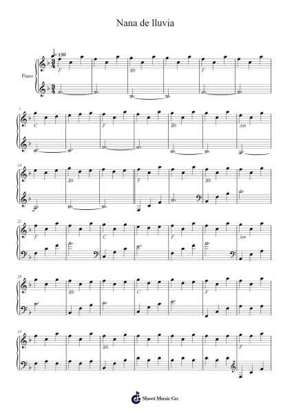 Nana de lluvia Sheet Music by Wilhelboyce Yedgrote-Arr.Alkerr Wolfclife