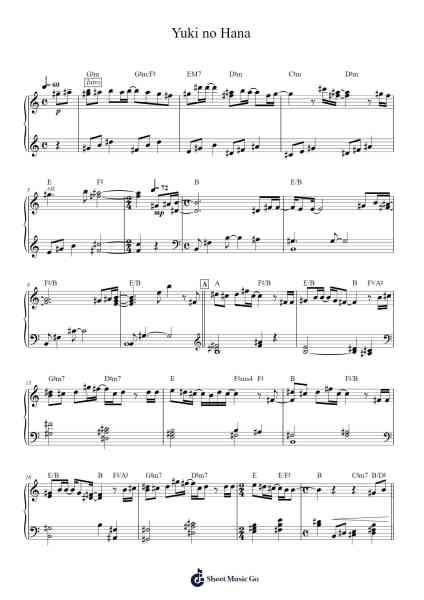 Yuki no Hana Sheet Music by Ryoki Matsumoto/Satomi/Hideaki Tokunaga-Arr.Buckclough Woogold