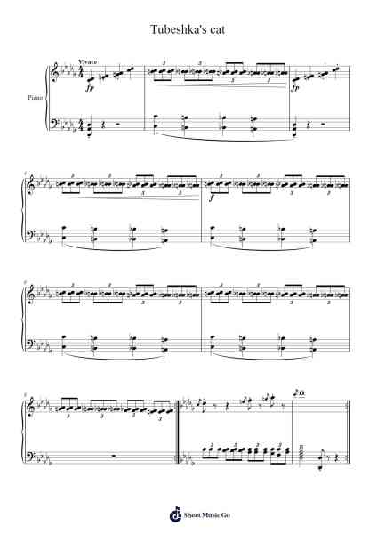 Tubeshka's cat Sheet Music by Bernard01!-Arr.Loulup