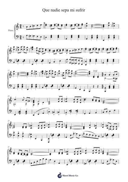 Que nadie sepa mi sufrir Sheet Music by Angel Cabral-Arr.Bartther Benxon