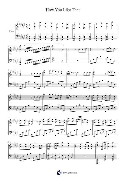 How You Like That Sheet Music by BlackPink-Arr.Cooholt Hogreen