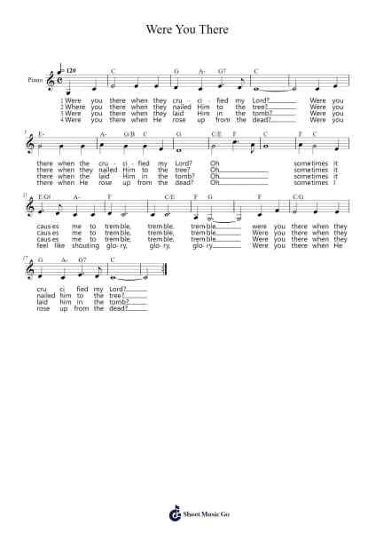 Were You There Sheet Music by Misc Traditional-Arr.Pebar Hawgie