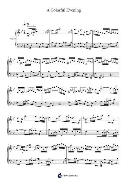 A Colorful Evening Sheet Music by Toursbur-Arr.Raerace