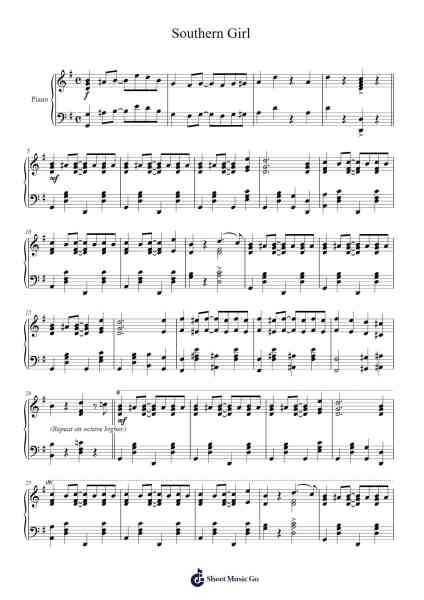 Southern Girl Sheet Music by Gertrude Moss-Arr.Leifclaire Frankbrooke