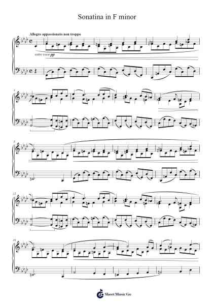 Sonatina in F Minor Sheet Music by justinchun577-Arr.Maudky Clairebey