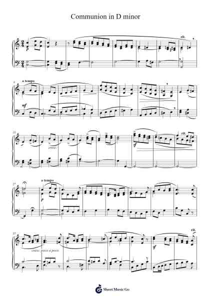 Communion in D minor Sheet Music by J. de Montber-Arr.Blajeames Yulewood