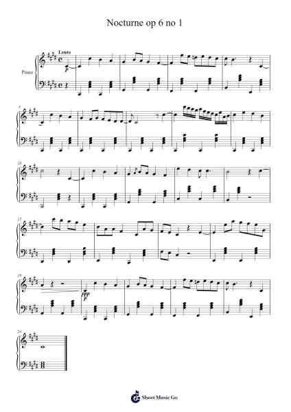 Nocturne Op. 6 No. 1 Sheet Music by Nemanja.K-Arr.Wheenan