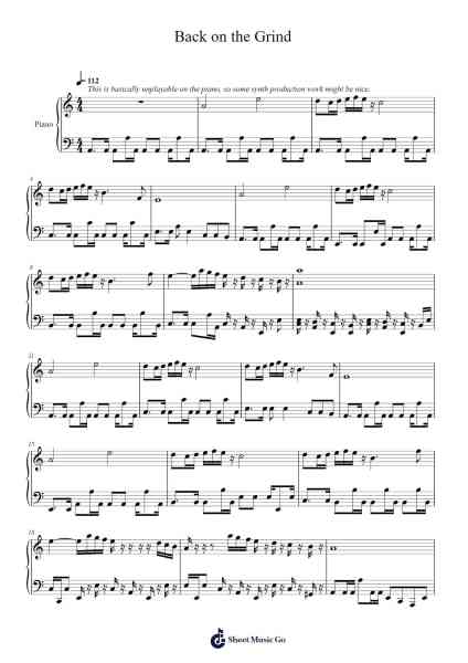 Back on the Grind Sheet Music by Wei Gao-Arr.Oisenwoolf