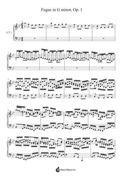 Fugue in G Minor, Op. 1 Sheet Music by Tikerr Vaugroll-Arr.Osbrow Joeholt