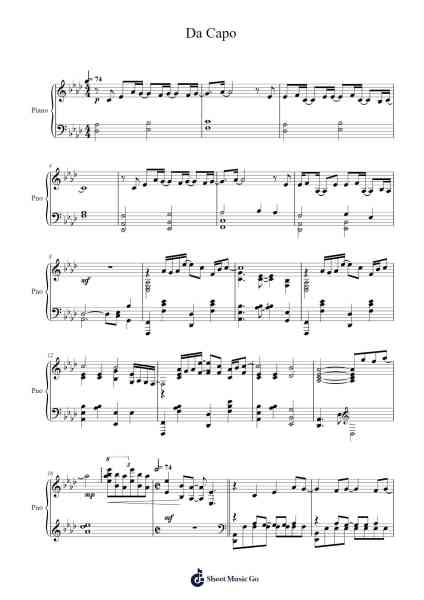 Da Capo Sheet Music by HOYO-MiX-Arr.Cherlian Zimreed