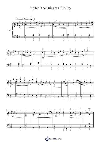 Jupiter, The Bringer of Jollity from The Planets, Op. 32 Sheet Music by Gustav Holst-Arr.Cookeda