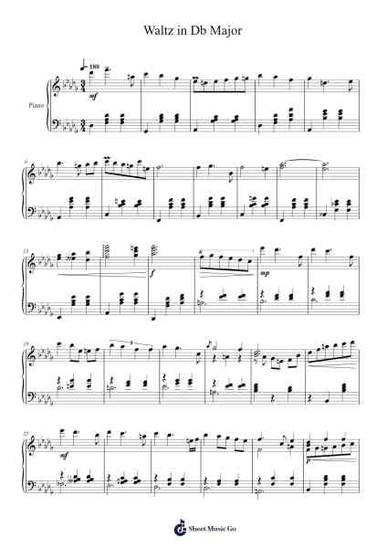 Waltz in Db Major Sheet Music by louisf365-Arr.Stilling