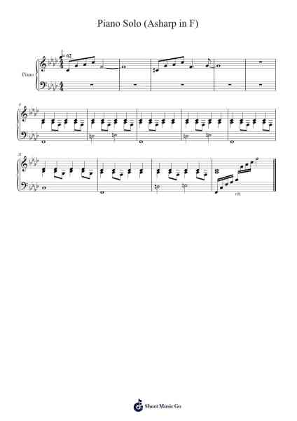 Piano Solo (Asharp in F) Sheet Music by Victor Butzelaar-Arr.Ossweet