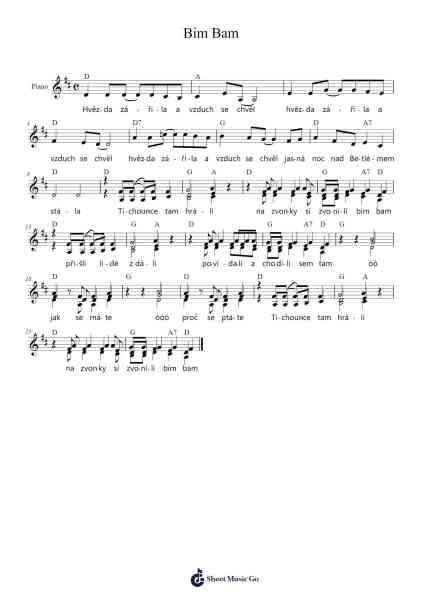 Bim Bam Sheet Music by Zajames-Arr.Clairenor Jouvic