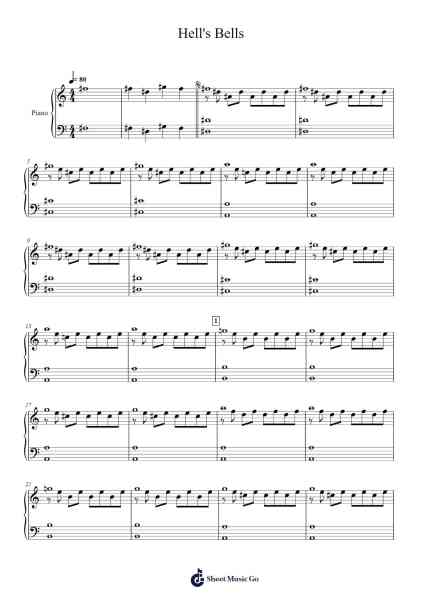 Hell's Bells 乐谱由 S. M. Kudlo - 编曲 Duntrick