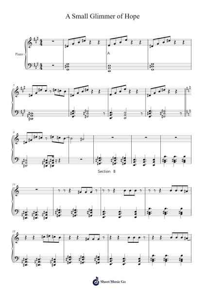 A Small Glimmer of Hope Sheet Music by Samuel Kan-Arr.Barias Raborn
