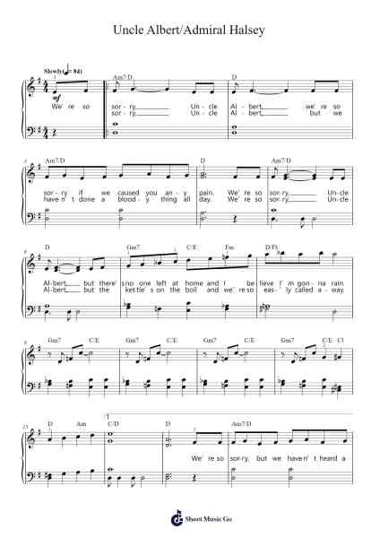 Uncle Albert/Admiral Halsey Sheet Music by Paul McCartney-Arr.Jimdrea