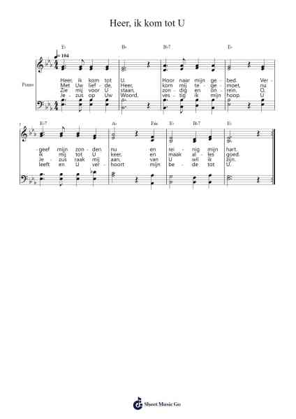 Heer, ik kom tot U Sheet Music by -Arr.Kitthur