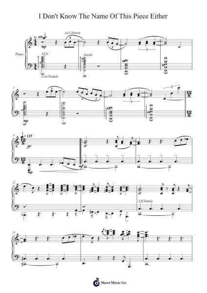 I Don't Know The Name Of This Piece Either Sheet Music by Jackson Buller-Arr.Sigwy Lorxine