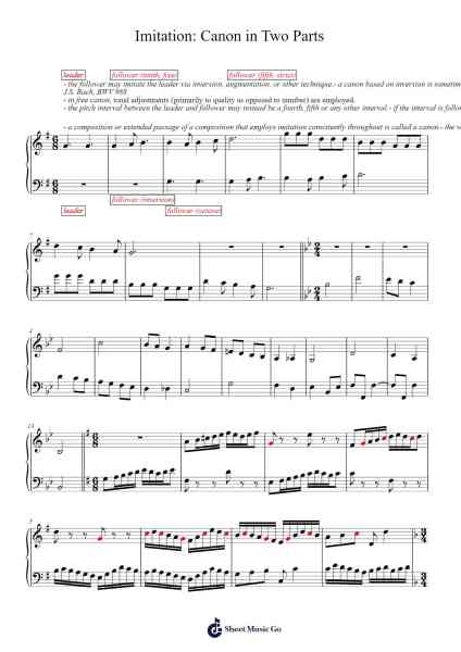 Imitation: Canon in Two Parts Sheet Music by Popthus-Arr.Huxzie Dyjoy