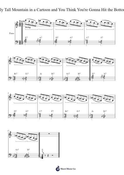 When You Fall Down a Really Tall Mountain in a Cartoon and You Think You're Gonna Hit the Bottom but Then You Don't Twice Sheet Music by Brady FitzGerald-Arr.Bophen