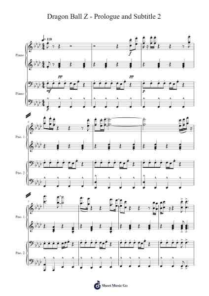 Dragon Ball Z - Prologue and Subtitle 2 Sheet Music by Shunsuke Kikuchi-Arr.Louisron Whitemax