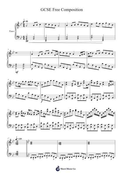 GCSE Free Composition 악보 D Eatch - 편곡 Crodre Kipqe