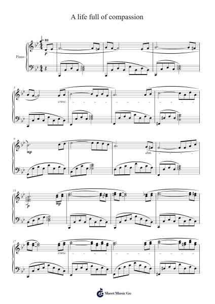 A life full of compassion Sheet Music by Masao Aichi-Arr.Dawnbian Sherqe