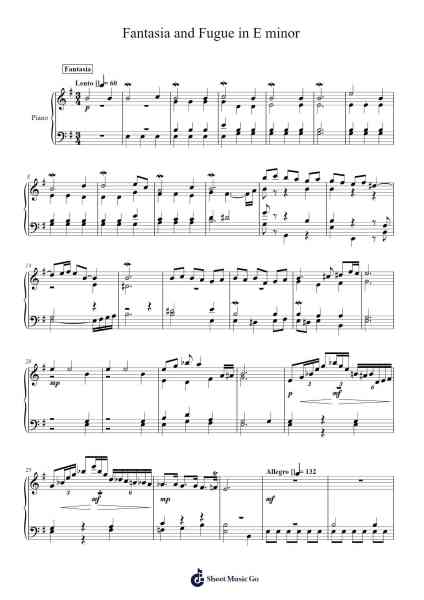 Fantasia and Fugue in E minor Sheet Music by Kelvin Chan-Arr.Bushdiah Kenthood