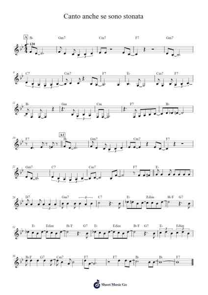 Canto anche se sono stonata Sheet Music by Leo Chiosso/Giovanni Moretto-Arr.Springqe