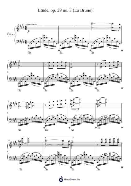Etude Op. 29, No. 3 "La Brune" Sheet Music by Sergei Bortkiewicz-Arr.Yulevieve