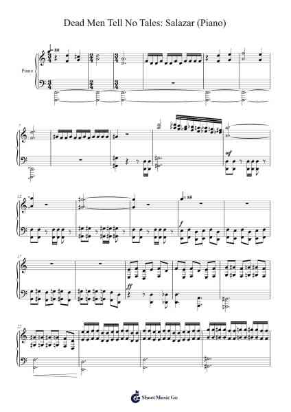 Dead Men Tell No Tales: Salazar (Piano) Sheet Music by -Arr.Jesphy Vebmons