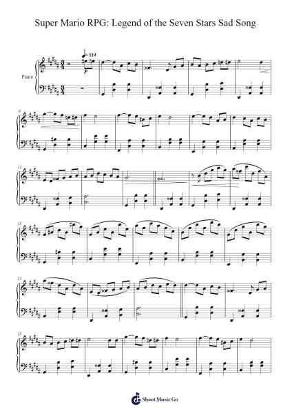 Super Mario RPG: Legend of the Seven Stars "Sad Song" Sheet Music by Yoko Shimomura-Arr.Manpiers