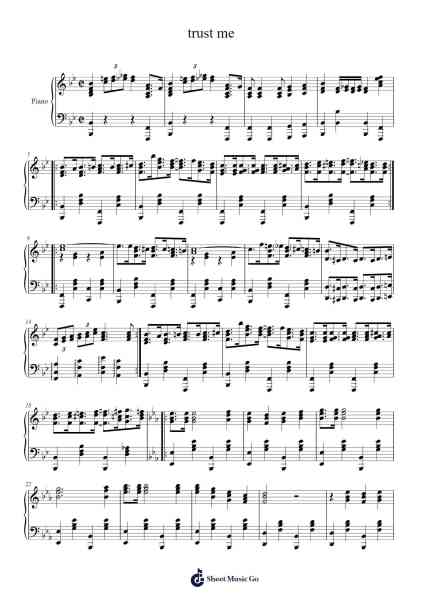 trust me Sheet Music by TheGamerKlak-Arr.Sadave