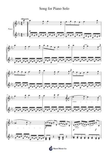 Song for Piano Solo Sheet Music by Daniel Martins-Arr.Orcolm