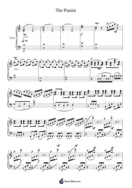 The Pianist Sheet Music by Hongyan Li-Arr.Blithephne