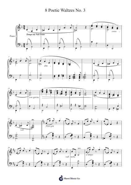 8 Poetic Waltzes: No. 3 Sheet Music by Enrique Granados-Arr.Osgrey Flowersor