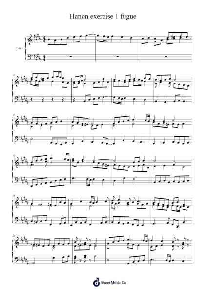 Hanon exercise 1 fugue Sheet Music by Aaron6942-Arr.Thornnah