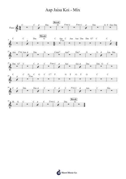 Aap Jaisa Koi - Mix Sheet Music by Ramdins Houseband-Arr.Bridrian