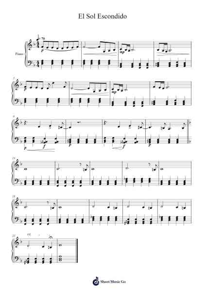 El Sol Escondido Sheet Music by Felipe Bernales-Arr.Springbott Fitchblume