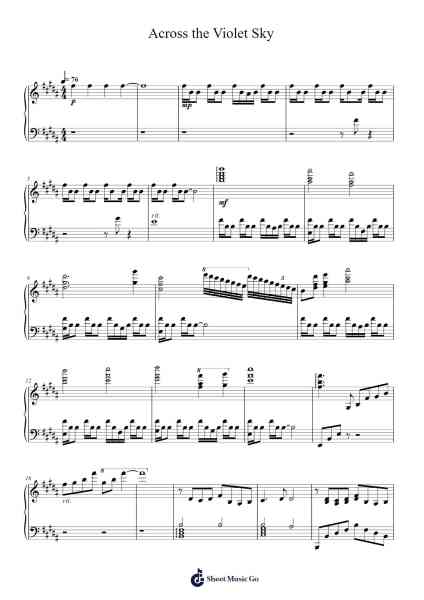 Across the Violet Sky Sheet Music by Evan Call-Arr.Linee Bushsopp