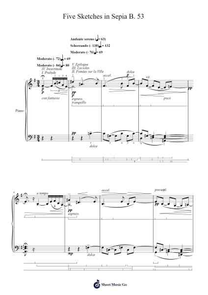 Five Sketches in Sepia B. 53 Sheet Music by Ernest Bloch-Arr.Urkuk Joneswat