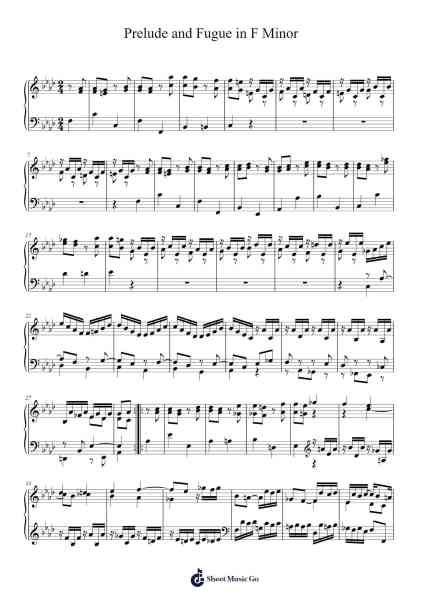 Prelude and Fugue in F Minor, BWV 881 Sheet Music by Johann Sebastian Bach-Arr.Thoclare